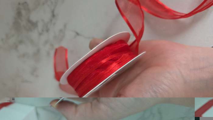 Фотография покупателя товара Лента декоративная, капроновая/атласная, 20 мм, 18±1 м, красная - Фото 9