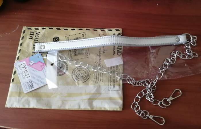 Фотография покупателя товара Ручка для сумки, с цепочками и карабинами, 120×1.8 см, чёрная - Фото 4