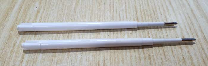 Фотография покупателя товара Стержень шариковый, 0.5 мм, длина 98 мм, пластиковый для автоматических ручек, чернила синие - Фото 2