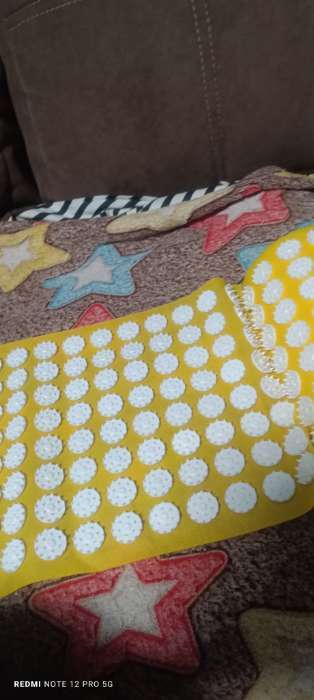 Фотография покупателя товара Аппликатор Кузнецова комплект, 144 колючки, спантекс, желтый, 260×560 мм + валик 140×230 - Фото 1