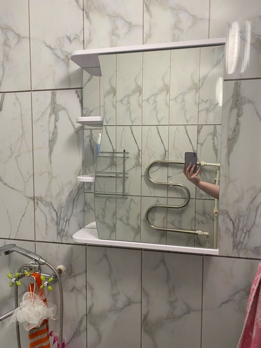 Фотография покупателя товара Зеркало-шкаф для ванной комнаты "Тура 5501", с тремя полками, 55 х 15,4 х 70 см - Фото 13