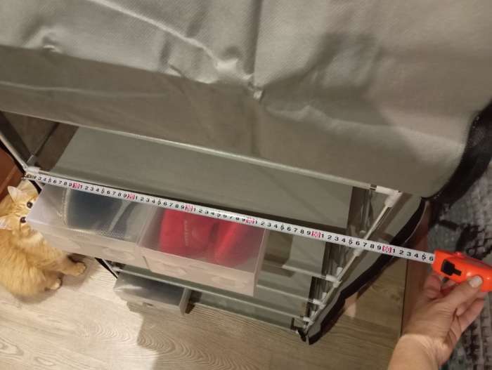 Фотография покупателя товара Полка для обуви с чехлом LaDо́m, 7 уровней, 60×30×123 см, серая - Фото 4