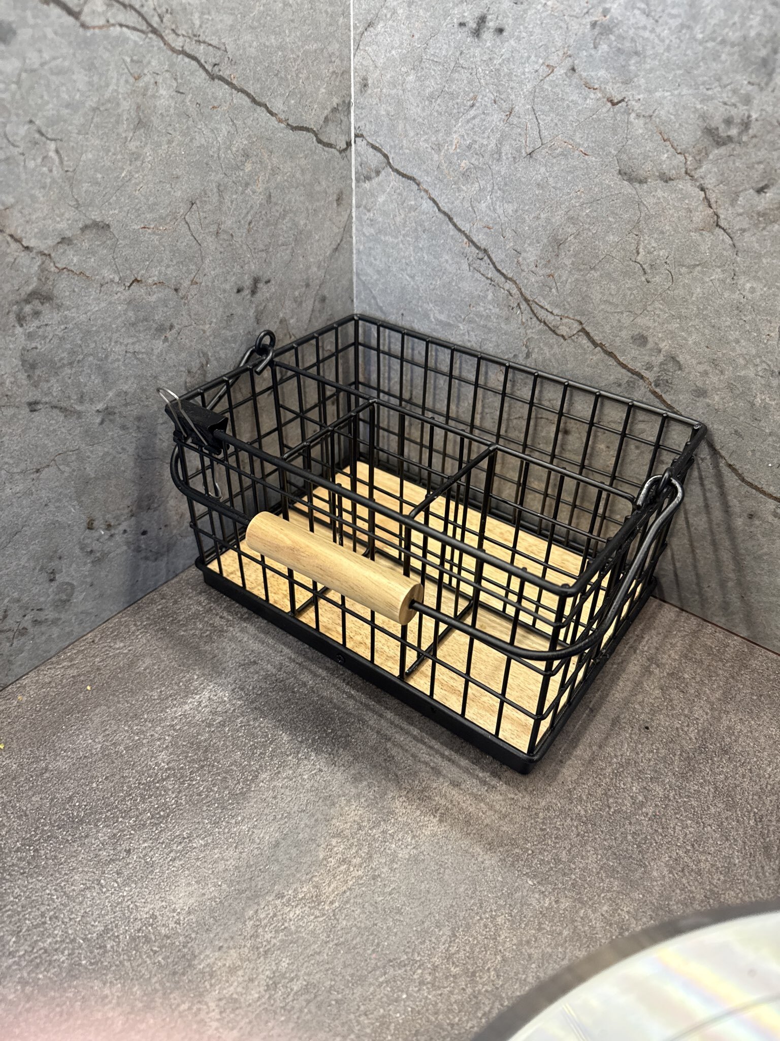 Фотография покупателя товара Корзина для мелочей Доляна «Эстетика», 23×16×12 см, чёрная - Фото 1