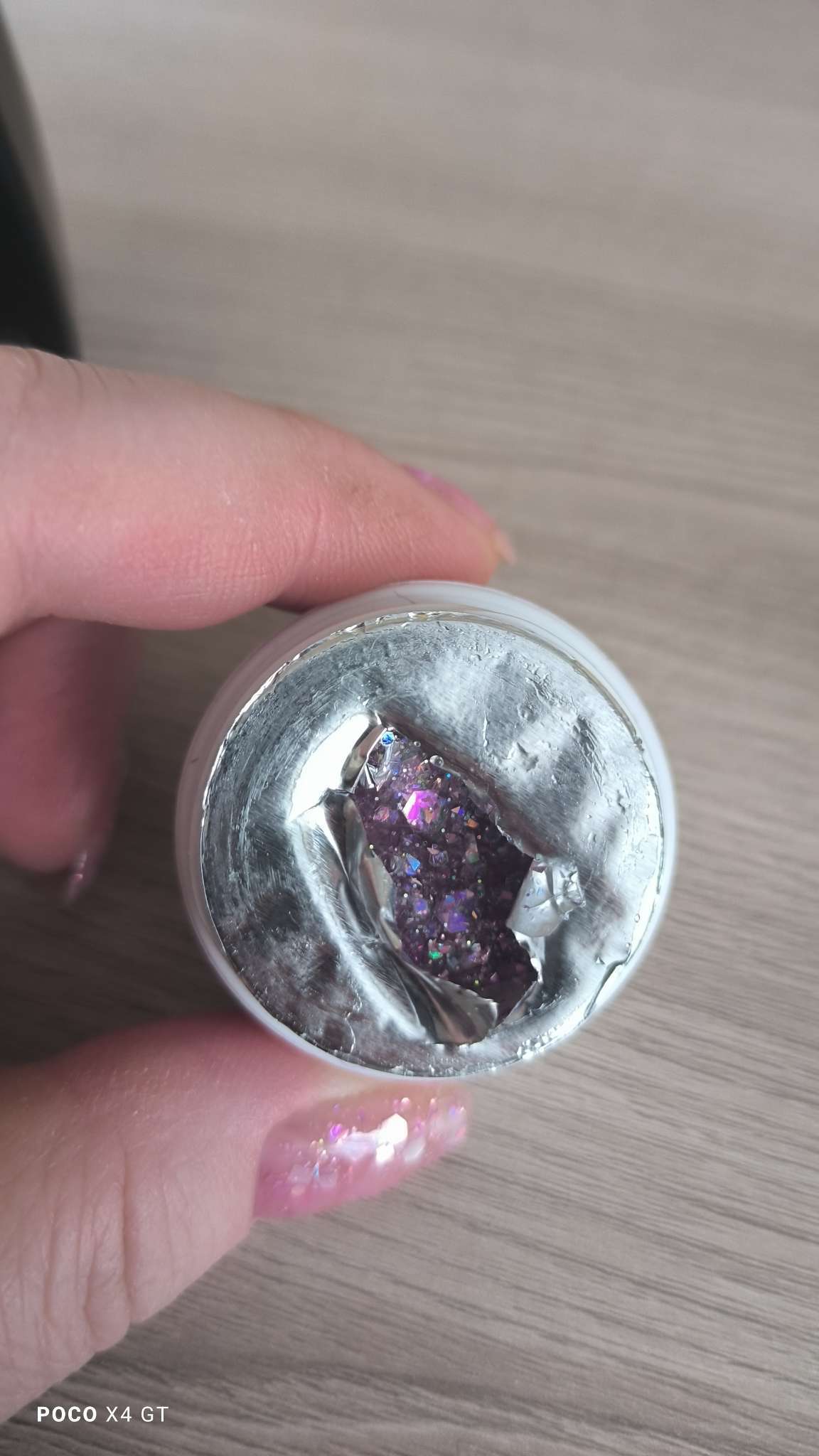 Фотография покупателя товара Гель лак для ногтей, с блёстками, трехфазный, 8 мл, LED/UV, голубой - Фото 2