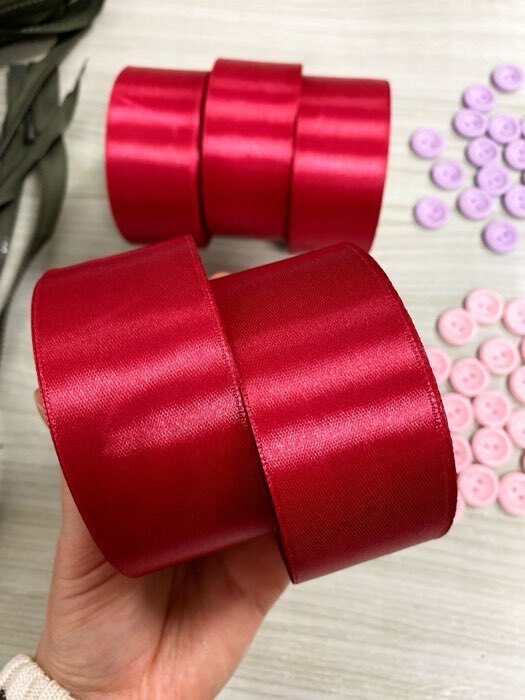 Фотография покупателя товара Лента атласная, 20 мм, 23±1 м, красная №33 - Фото 1