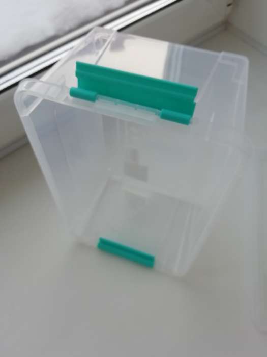 Фотография покупателя товара Контейнер для хранения с крышкой Smart Box, 5,5 л, 39×29×7 см, цвет прозрачно-бирюзовый - Фото 2