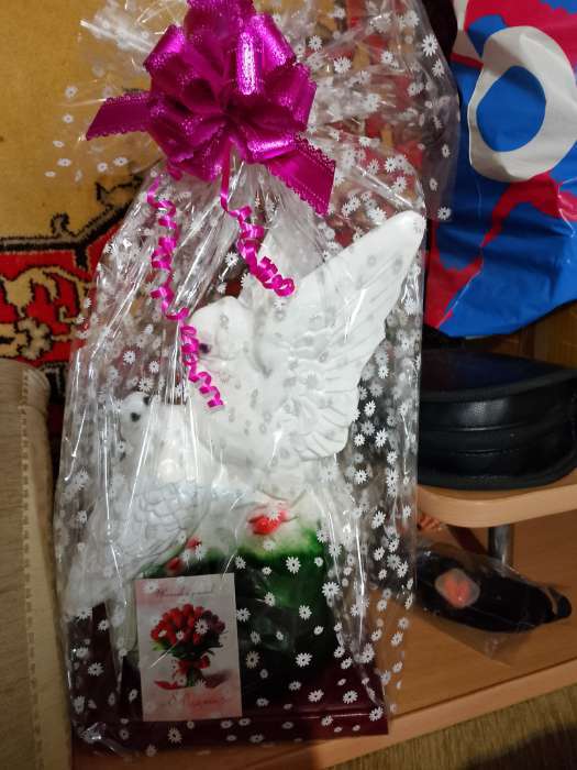 Фотография покупателя товара Копилка для денег «Два голубя», гипс, 37 см - Фото 2