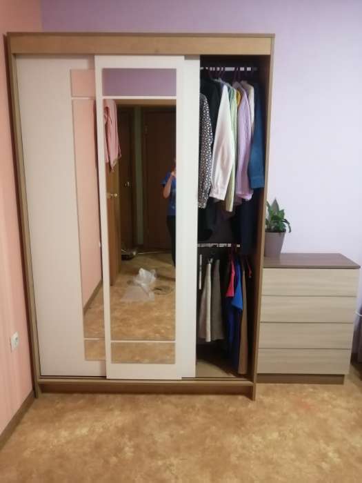 Фотография покупателя товара Шкаф – купе «Бруно 1», 1310×500×2000 мм, цвет белый гладкий - Фото 1