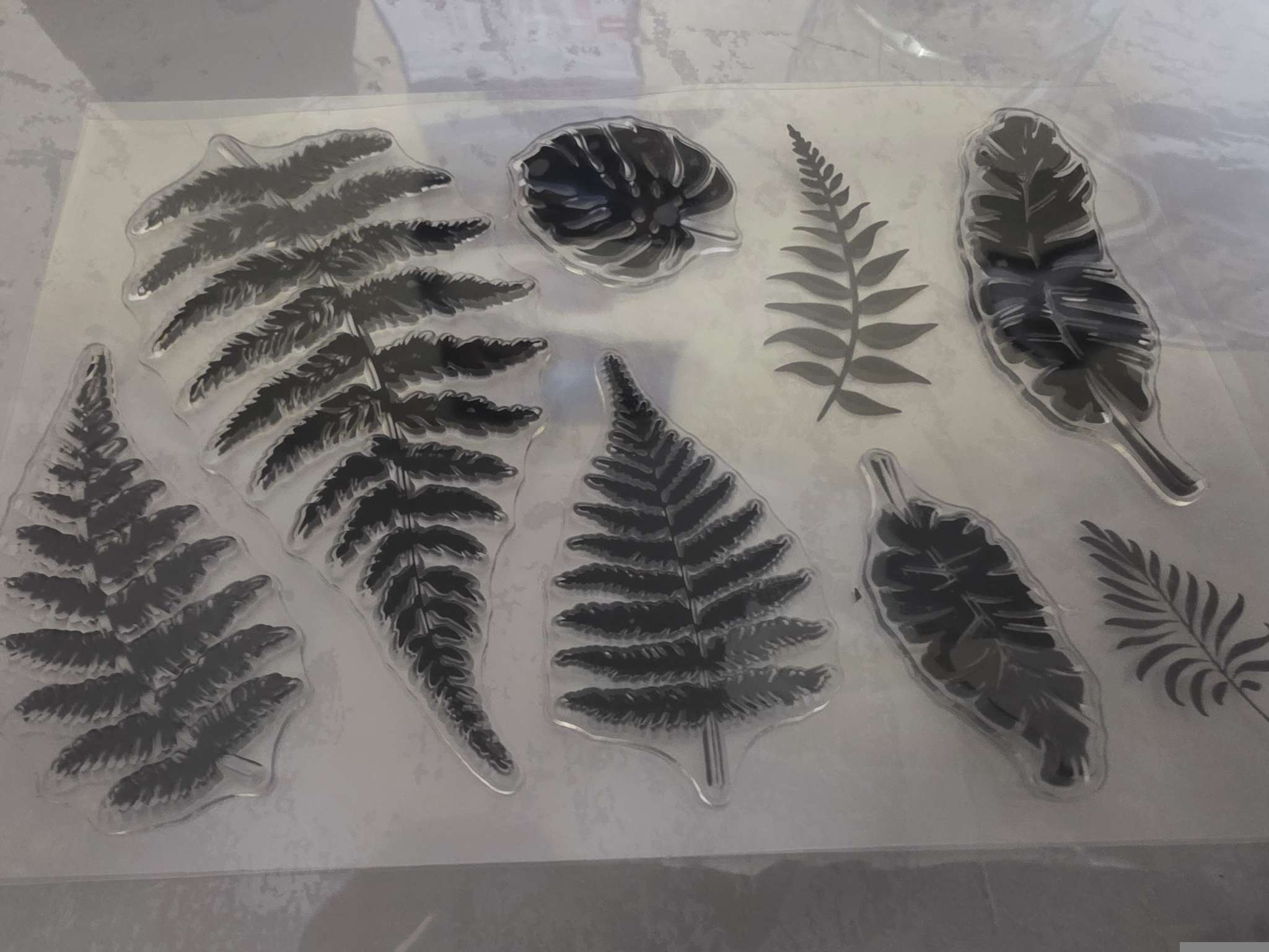 Фотография покупателя товара Штамп для творчества силикон "Листья папоротников и монстеры" 16х11 см - Фото 6