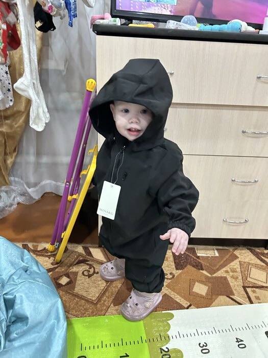 Фотография покупателя товара Комбинезон демисезонный для мальчиков MINAKU из Softshell на флисе, непромокаемый, оливковый, рост 92 см - Фото 2