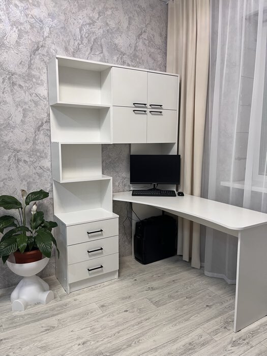 Фотография покупателя товара Стол компьютерный «Брауни», правый, 1280×2000×1450 мм, цвет белый - Фото 11