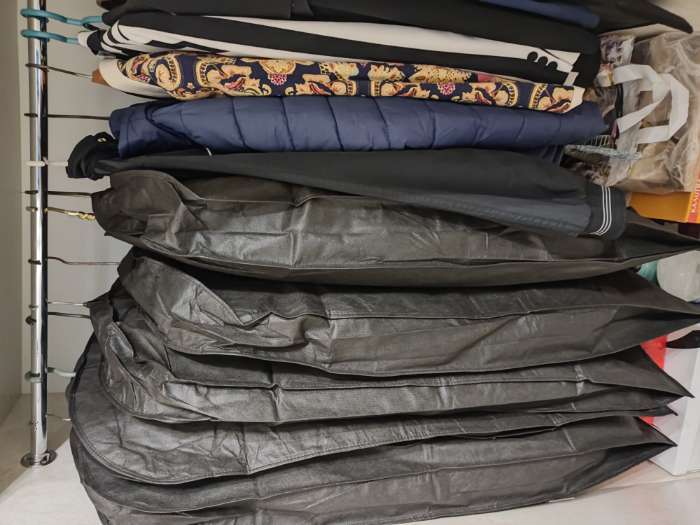 Фотография покупателя товара Чехол для одежды зимний, 100×60×10 см, спанбонд, цвет чёрный - Фото 1