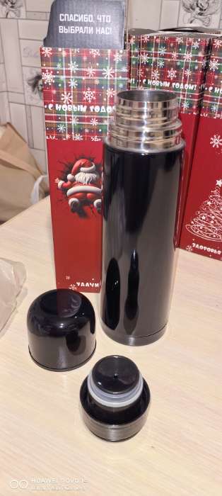 Фотография покупателя товара Термос гильза, 500 мл, с кружкой, сохраняет тепло до 8 часов, нержавеющая сталь, чёрный - Фото 4