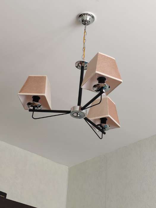 Фотография покупателя товара Люстра «Жозефина» 5хЕ14 40 Вт чёрно-хромовый 58×58×34 см BayerLux - Фото 1