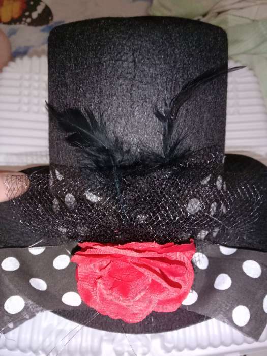 Фотография покупателя товара Карнавальная шляпка «Цилиндр», с лентой в горошек, на резинке, цвета МИКС - Фото 2