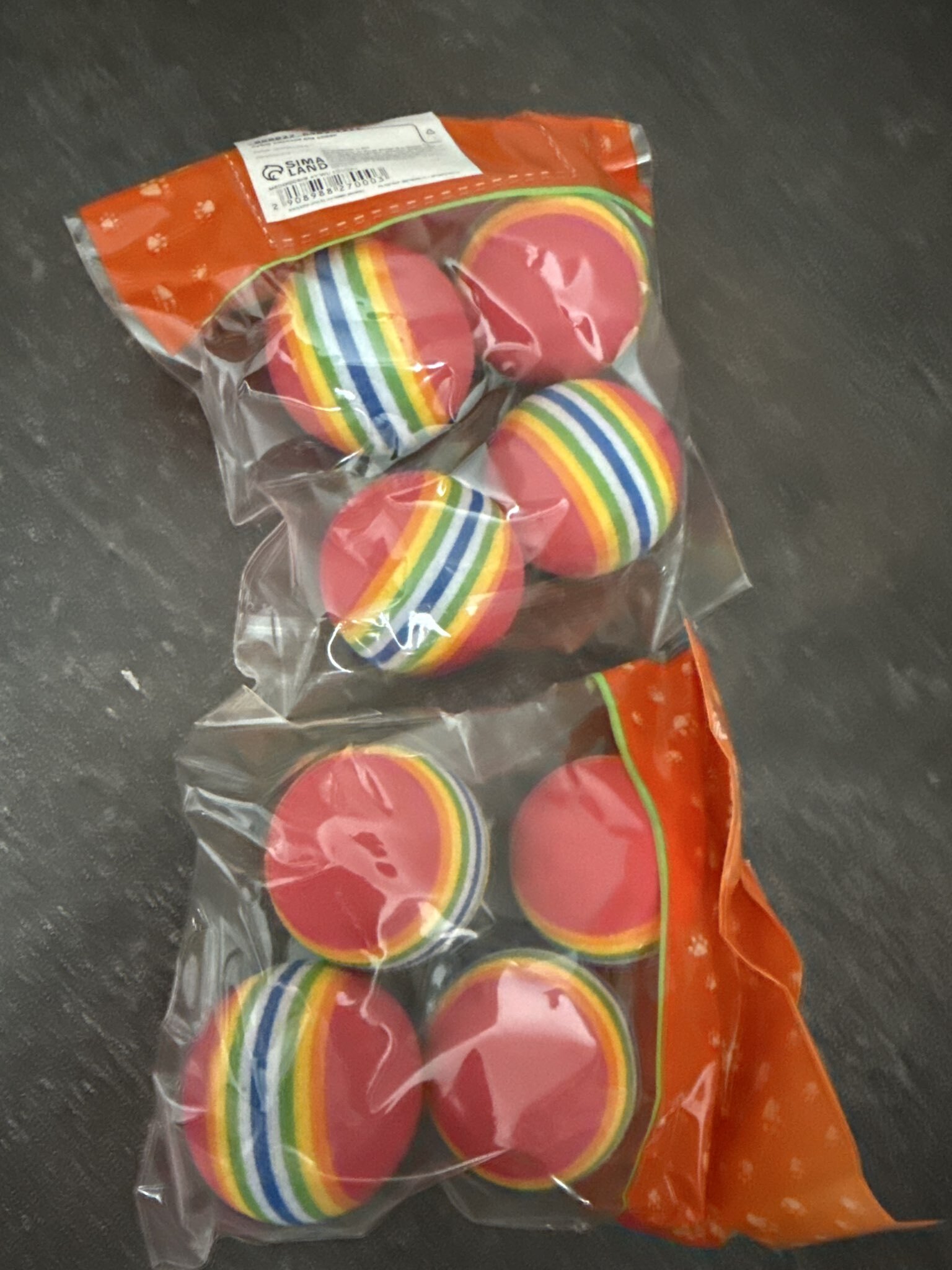 Фотография покупателя товара Шарик для кошек, 3.4 см, фасовка в коробку по 50 шт., микс цветов - Фото 2