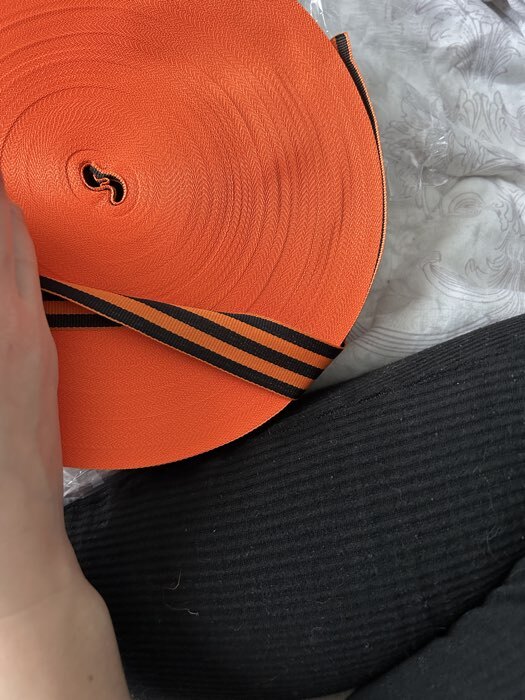 Фотография покупателя товара Лента репсовая «Георгиевская» 25 мм, 100 ± 1 м - Фото 3