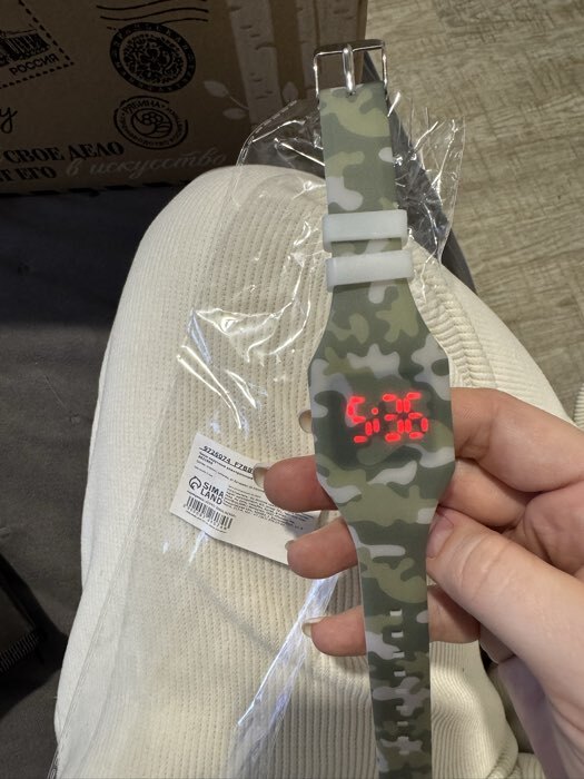 Фотография покупателя товара Часы наручные электронные «Камуфляж», детские, ремешок l-22.5 см - Фото 1