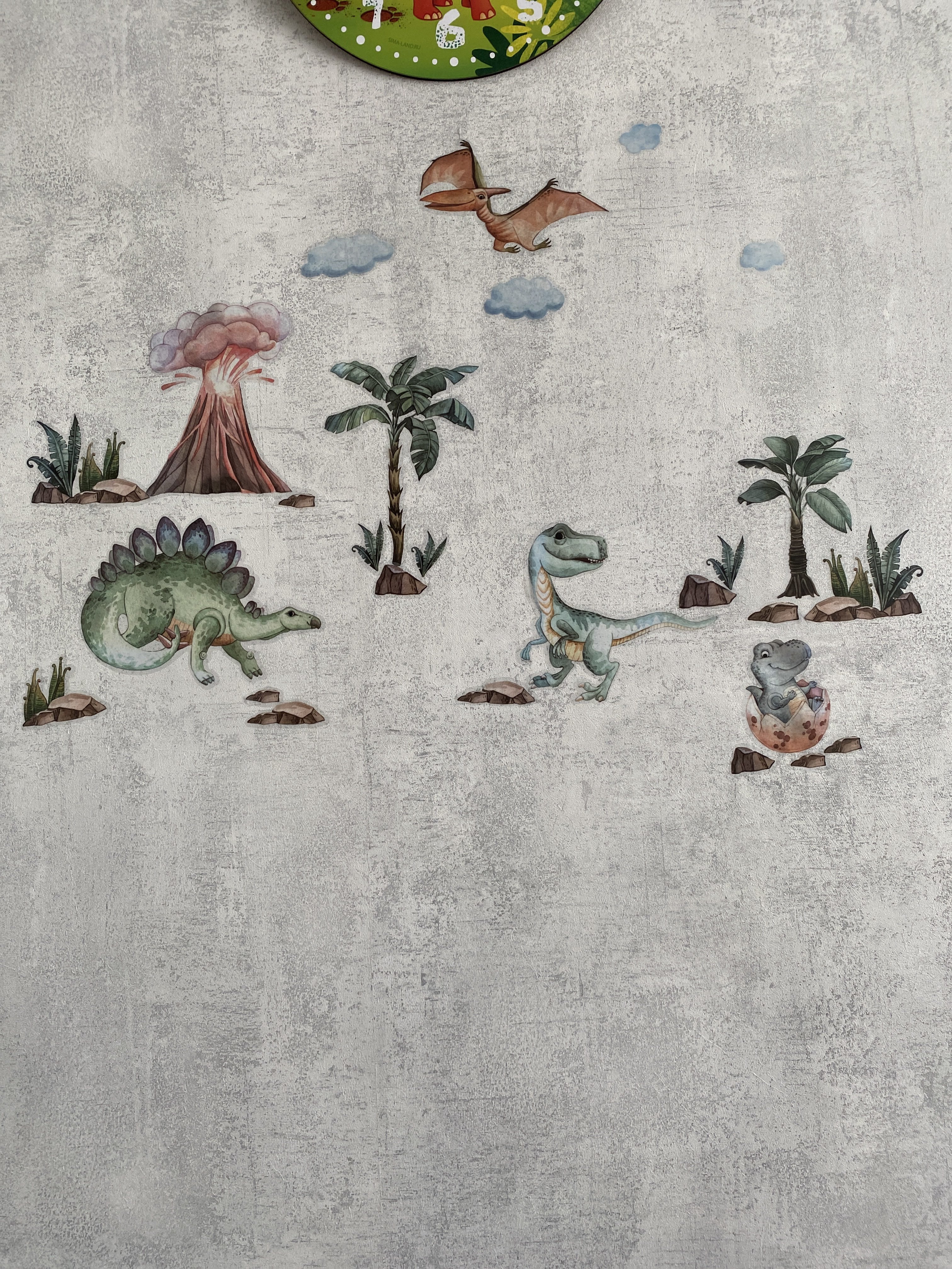 Фотография покупателя товара Наклейка виниловая «Динозавры», интерьерная, 30 х 35 см - Фото 4