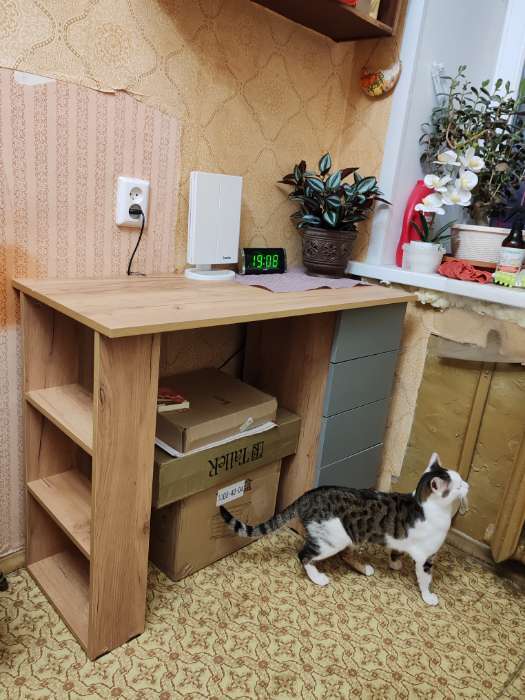 Фотография покупателя товара Стол письменный «Лайт», с полками, 4 ящика, 1000×450×754 мм, цвет белый/серый шифер - Фото 1