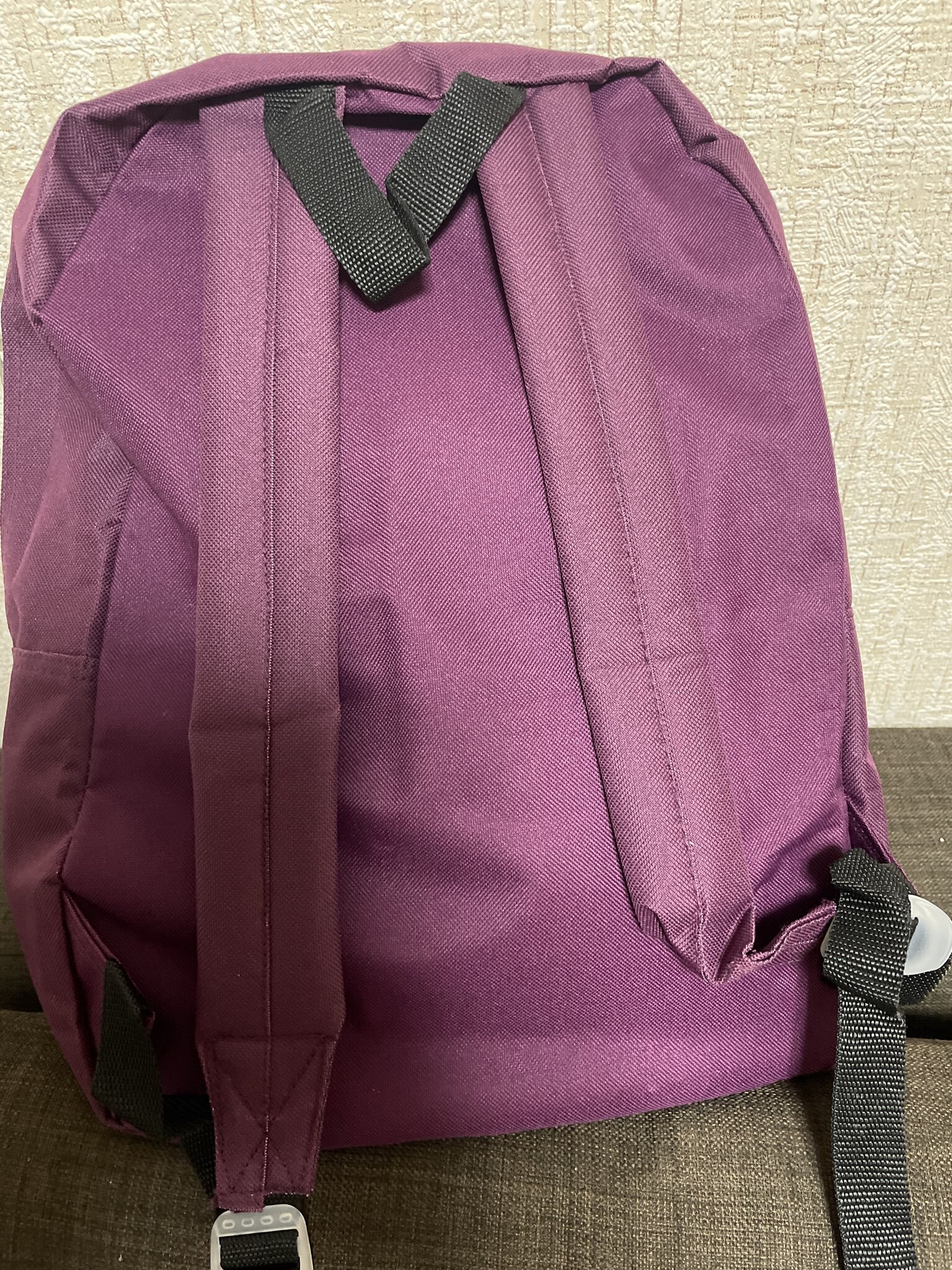 Фотография покупателя товара Рюкзак молодёжный на молнии, с карманом, однотонный, 29×12×39 см, фиолетовый