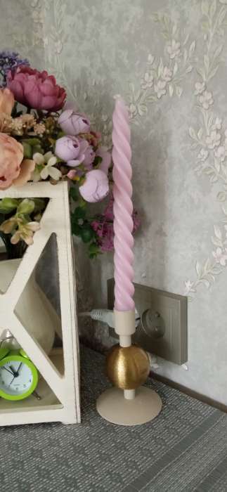 Фотография покупателя товара Подсвечник на 1 свечу текстурный «Бежевый», с 1 сферой, 7.5×7.5×11.5 см - Фото 5