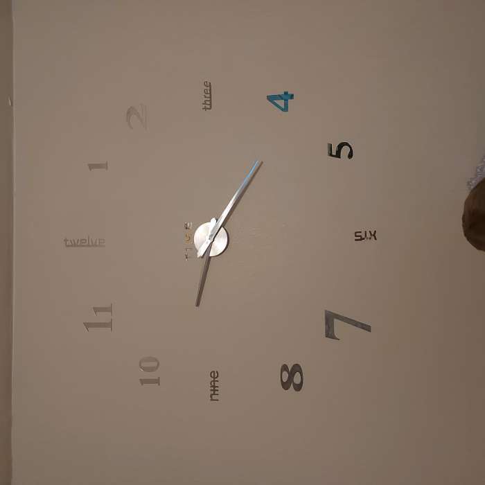 Фотография покупателя товара Часы-наклейка, серия: DIY, "Клермонт", плавный ход, d-120 см, 1 АА, серебро - Фото 5