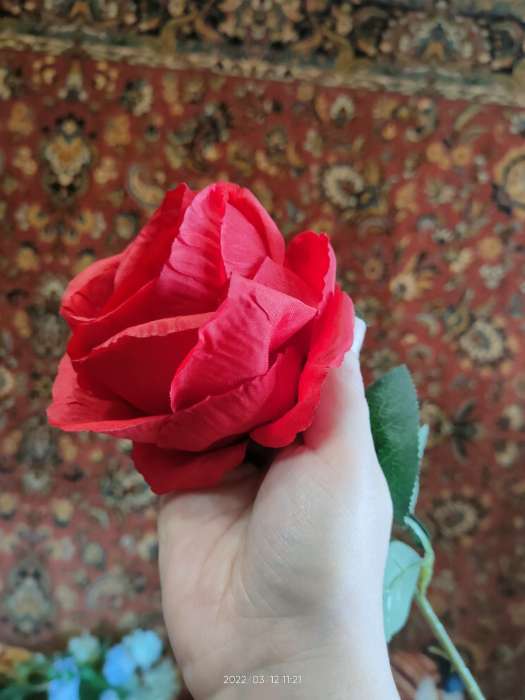 Фотография покупателя товара Цветы искусственные "Роза Охара" 8,5х56 см, розовый - Фото 6