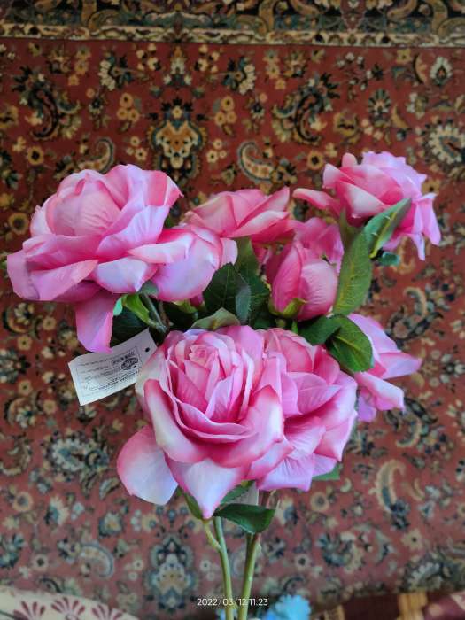 Фотография покупателя товара Цветы искусственные "Роза Амальгама три бутона" 10*64 см, сиреневый - Фото 1