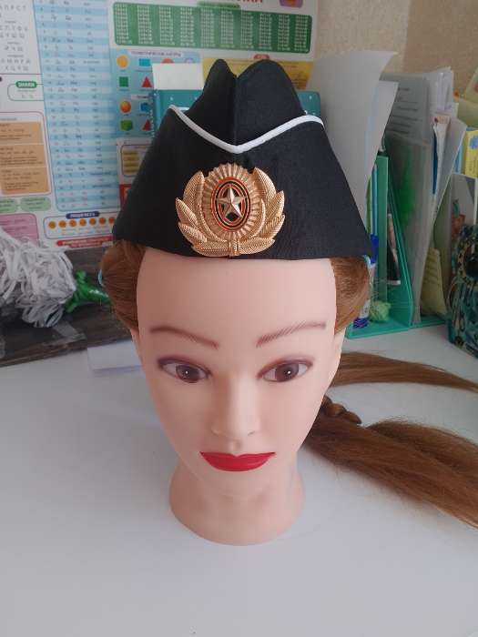 Фотография покупателя товара Пилотка с белым кантом, кокарда ВМФ, обхват головы 54–57 см, чёрная - Фото 1