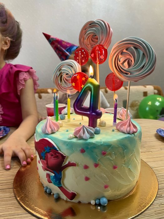 Фотография покупателя товара Свеча в торт на день рождения «Конфетти», цифра "7" , ГИГАНТ, 9 см - Фото 89