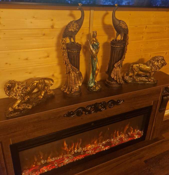 Фотография покупателя товара Колонна декоративная «Жар-птица», под чёрное золото, 67×16×17 см - Фото 4