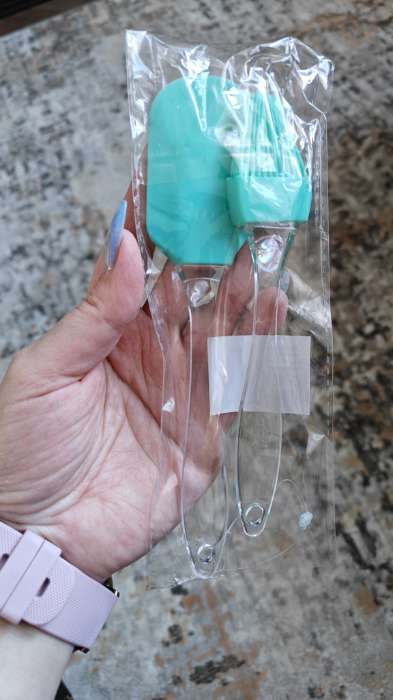 Фотография покупателя товара Набор для выпечки Доляна «Лёд», 2 предмета: лопатка 18.5 см, кисть 16.5 см, бирюзовый - Фото 3