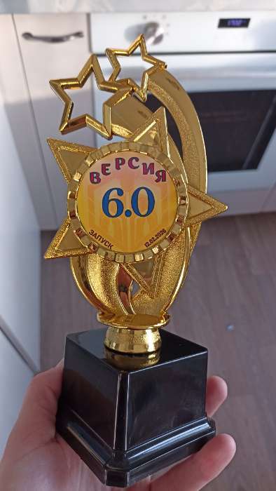 Фотография покупателя товара Кубок, наградная фигура «Звезды», подставка пластик черная, 22 см - Фото 1