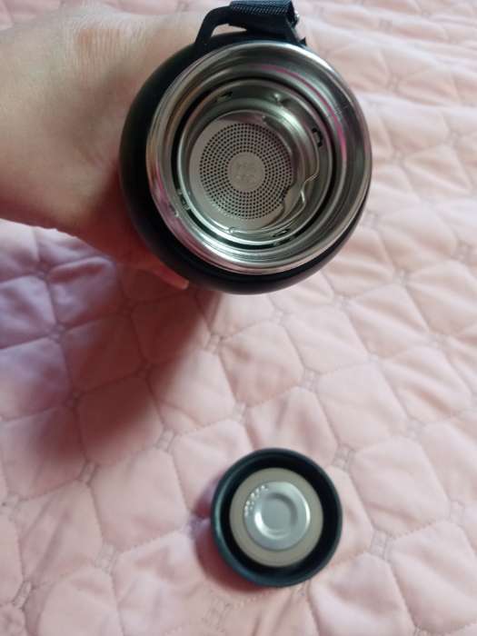 Фотография покупателя товара Термос Мастер К Warm, 850 мл, с ситечком, с датчиком температуры, сохраняет тепло 24 ч, нержавеющая сталь, чёрный - Фото 3