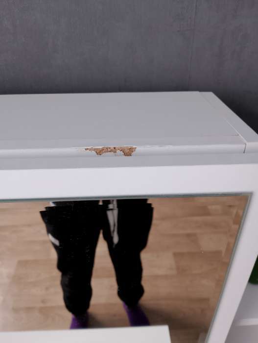 Фотография покупателя товара Столик туалетный с зеркалом, с полками, 900×403×1350 мм, цвет белый - Фото 3