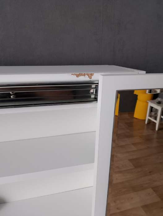 Фотография покупателя товара Столик туалетный с зеркалом, с полками, 900×403×1350 мм, цвет белый - Фото 5