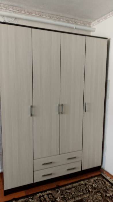 Фотография покупателя товара Шкаф четырёхстворчатый «Квадро», с зеркалом, 1600×487×2200 мм, цвет графит - Фото 6