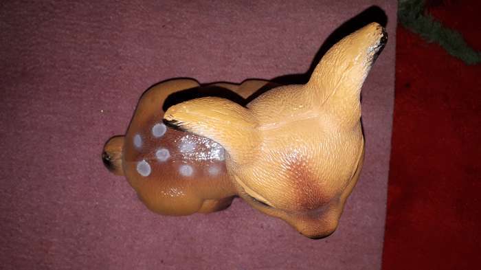Фотография покупателя товара Садовая фигурка "Лежащий оленёнок" из гипса Хорошие сувениры, 17см, маленькая, коричневая
