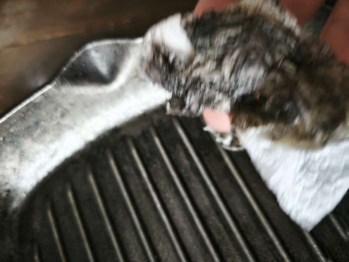 Фотография покупателя товара Сковорода - гриль Wild Kitchen, 26×26 см, съёмная ручка, лопатка и губка в комплекте, индукция, чугун, чёрная - Фото 4