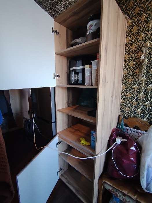 Фотография покупателя товара Шкаф пенал для кухни «Ника», 600×576×2132 мм, бежевый софт МДФ, дуб вотан - Фото 2