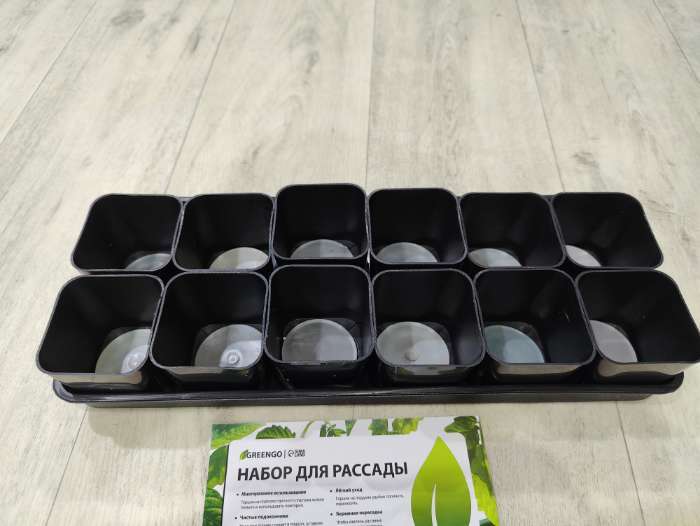 Фотография покупателя товара Набор для рассады: стаканы по 500 мл (10 шт.), поддон 40×19.5 см, МИКС, Greengo - Фото 3
