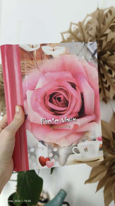Фотография покупателя товара Фотоальбом магнитный на 20 листов «Декор», 19.5×25×2 см, МИКС - Фото 1