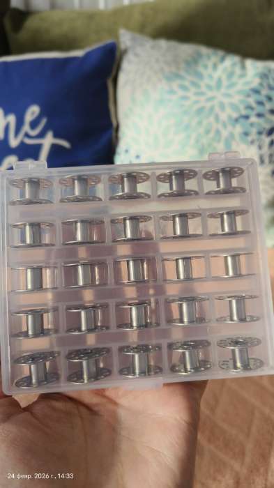 Фотография покупателя товара Набор шпулек в пластиковой коробке, d=20 мм, 25 шт., металл - Фото 3