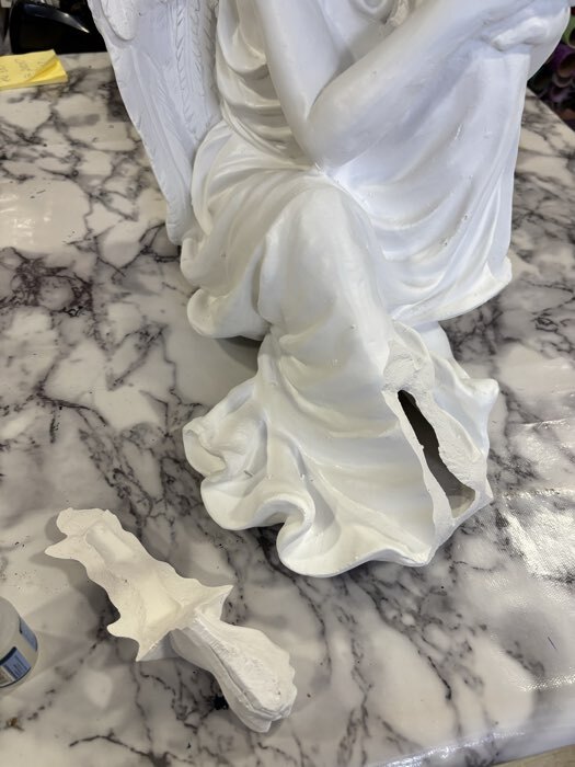 Фотография покупателя товара Фигурка гипс «Ангел девушка сидя», большая, белый 28×45×37 см - Фото 17