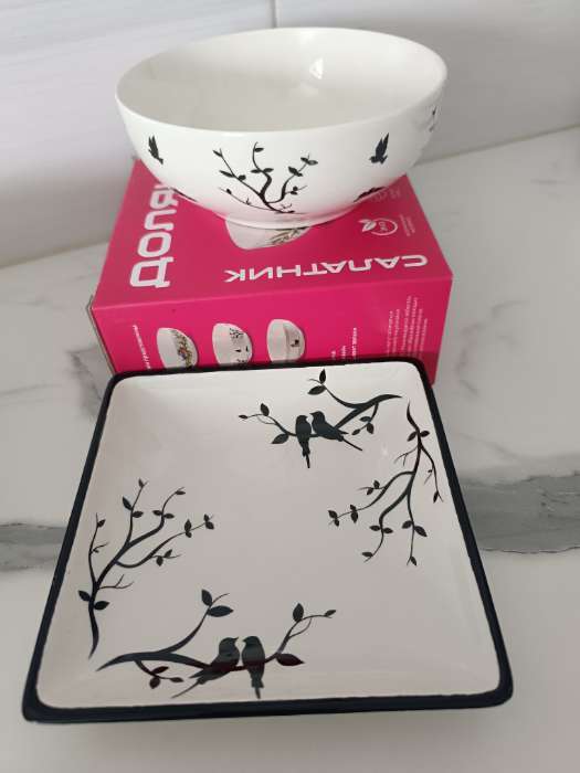 Фотография покупателя товара Блюдо сервировочное Доляна «Весенний вечер», 15×15 см, белое - Фото 2