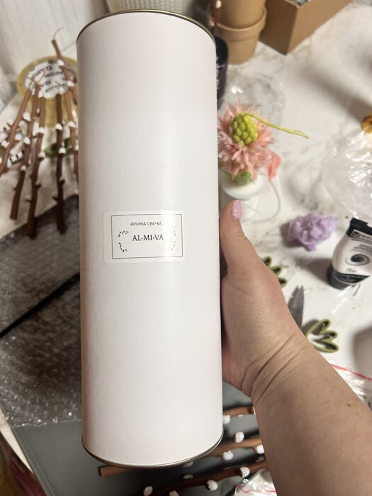 Фотография покупателя товара Тубус 92×260 мм (240 мм внутр. высота) под футболку, картон, белая, металлическая крышка - Фото 1