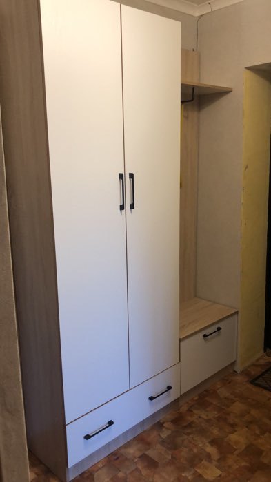 Фотография покупателя товара Шкаф двухстворчатый «Денвер», 800×380×2150 мм, Дуб сонома/Белый - Фото 17