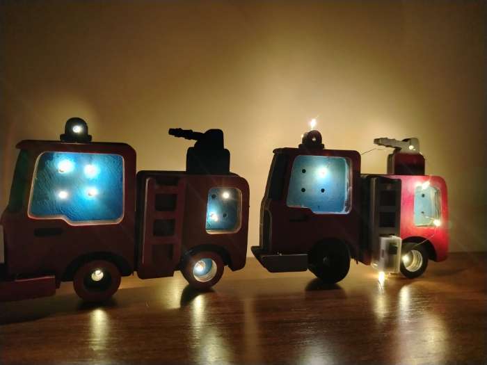 Фотография покупателя товара Ночник своими руками деревянный «Пожарная машина», набор для творчества - Фото 1