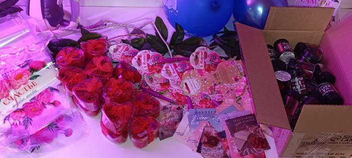 Фотография покупателя товара Мыльные розочки, фуксия, набор 3 шт., в коробке - Фото 3